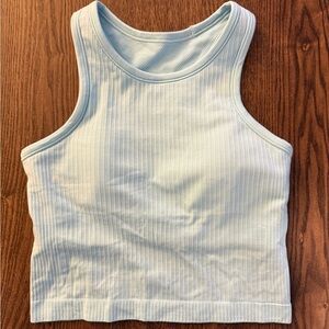 lululemon athletica Light Blue Ribbed Tank Top
